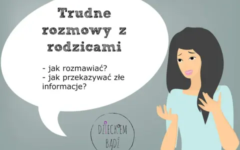 Trudne rozmowy z rodzicami: jak rozmawiać i przekazywać złe informacje? Ilustracja przedstawia kobietę z chmurką dialogową, która symbolizuje wyzwania w komunikacji.