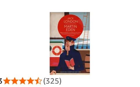 Copertina di "Martin Eden" di Jack London, con un marinaio che legge un libro su una nave.