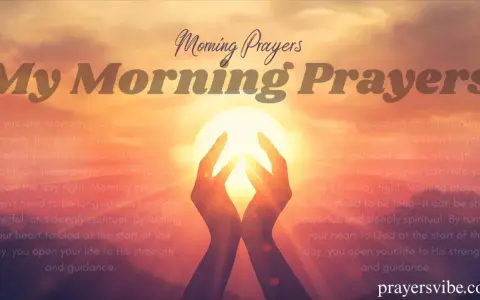 Hands cup the sun, symbolizing a prayer for the day ahead. Text reads "My Morning Prayers.
