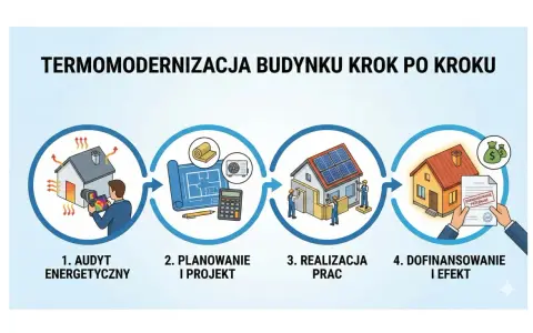 Termomodernizacja krok po kroku: audyt, projekt, realizacja prac i dofinansowanie. Twój dom pasywny staje się rzeczywistością.