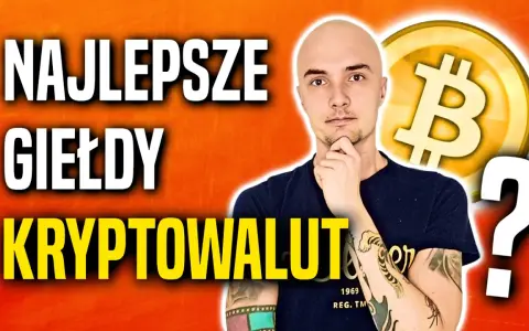 Mężczyzna zastanawia się nad najlepszymi giełdami kryptowalut. Obok symbol Bitcoina i znak zapytania.