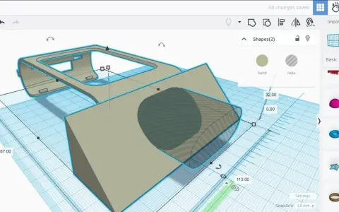 Projekt 3D w Tinkercad po polsku: tworzenie uchwytu z wycięciem.