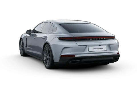 Silberner Porsche Panamera von hinten. Ein Traumauto, das man im Porsche Konfigurator Code erstellen kann.