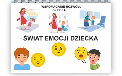 Ilustracja pokazuje 3 letnie dziecko w różnych sytuacjach, towarzyszące mu emocje i wspieranie rozwoju.