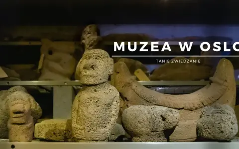 Kamienne figury i artefakty w muzeum w Oslo. Tanie zwiedzanie.