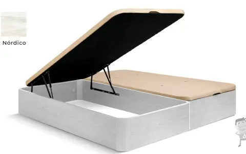 Base tapizada canapé con gran capacidad de almacenaje, acabado nórdico. Ideal para cambiar y organizar tu habitación.
