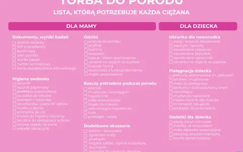 Torba do szpitala Kartuzy: Lista rzeczy dla mamy i dziecka