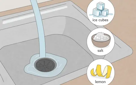 Learn how to fix a clogged kitchen sink using ice cubes, salt, and lemon.