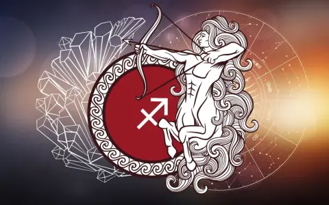Strzelec znak zodiaku, centaur z łukiem, symbol strzały i koło zodiaku. Data urodzenia dla Strzelca.