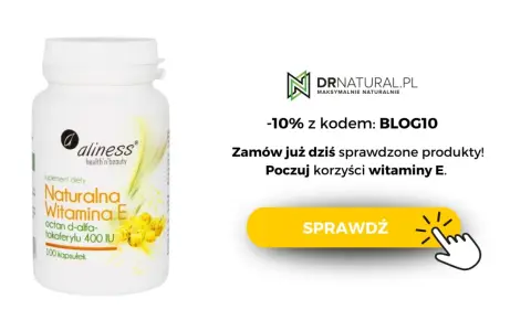 Suplement diety Naturalna Witamina E od Aliness. Poczuj korzyści witaminy E. Zamów z kodem BLOG10.