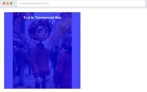 Chłopiec z kręconymi włosami w swetrze, na tle tłumu. Tekst "Text in Transparent Box" widoczny w polu o kolorze przezroczystym.