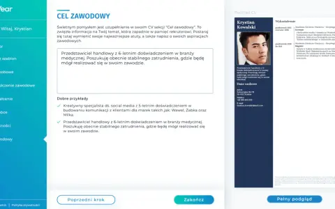 Podsumowanie zawodowe: przedstawiciel handlowy z 6-letnim doświadczeniem w branży medycznej, poszukuje stabilnego zatrudnienia.