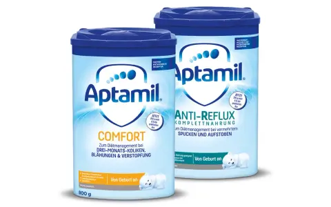 Aptamil Comfort und Anti-Reflux für die umstellung verdauung baby 3 monate. Hilft bei Koliken, Blähungen und Verstopfung.