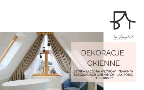 Eleganckie zasłony tworzą piękny deseń wokół okna w łazience z wanną.