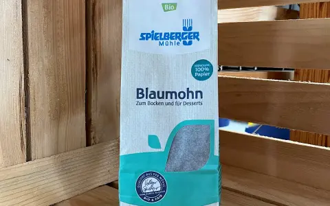 Bio Blaumohn zum Backen und für Desserts von Spielberger Mühle. Perfekt für Kuchen und süße Leckereien.