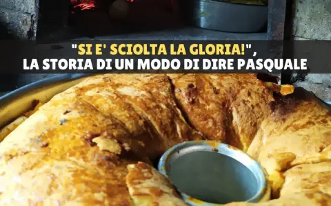 Un dolce pasquale appena sfornato, con la crosta dorata che sembra quasi sciogliersi, come quando si scioglie la gloria.