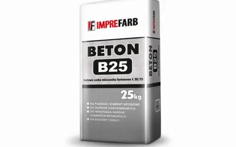 Worek betonu B25 Imprefarb 25kg. Zastanawiasz się, ile kosztuje worek cementu? Ten produkt jest idealny na posadzki, słupki ogrodzeniowe, balkony i tarasy.