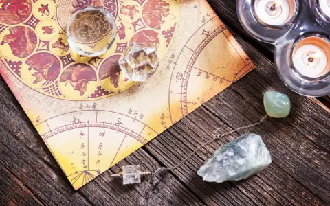 Numerologiczna 11 mężczyzna, jak ten zodiakalny, szuka głębszego sensu. Kryształy i świece tworzą mistyczną atmosferę.