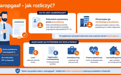Jaaropgaaf – kluczowy dokument do rozliczenia PIT w Holandii. Jak wypełnić? Informacje o dochodach, podatku, ulgach.