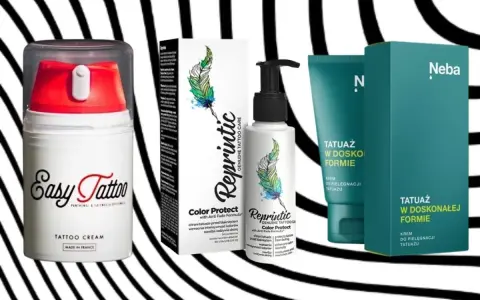 Krem do świeżego tatuażu: Easy Tattoo, Reprintic Color Protect i Neba. Produkty do pielęgnacji tatuażu.