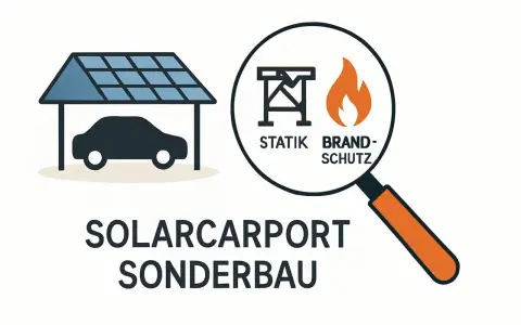 Solarcarport-Sonderbau: Statik & Brandschutzprüfung für die Baugenehmigung.