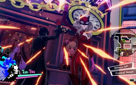 Joker y Panther en Shibuya Jail, parte de un **persona 5 strikers guia**. Un mapa muestra la ruta.