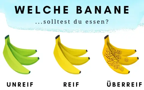 Welche Banane ist am gesündesten? Unreife, reife oder überreife Bananen – jede hat ihre Vorteile.