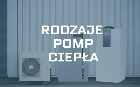 Trzy urządzenia, które prezentują różne rodzaje pomp ciepła, stoją przed budynkiem.