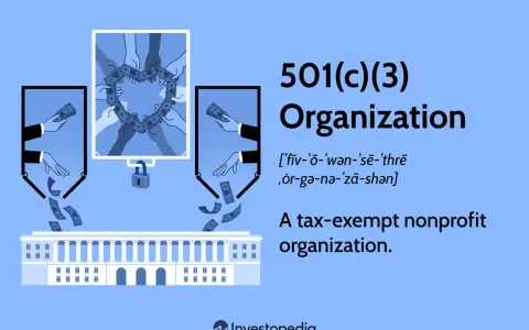Hands form a heart with money, symbolizing a 501c3 organization's mission. A lock hangs below, suggesting accountability.