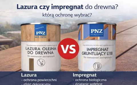 Lazura czy impregnat do drewna na zewnątrz? PNZ oferuje oba. Wybierz ochronę powierzchni lub biologiczną.