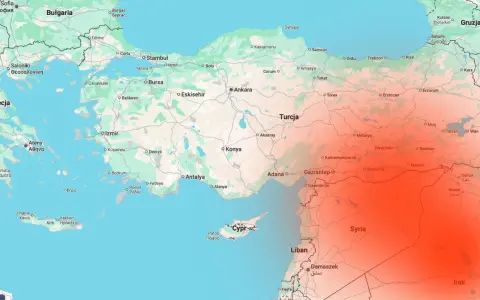 Mapa Turcji i okolic z zaznaczonymi granicami i regionami.