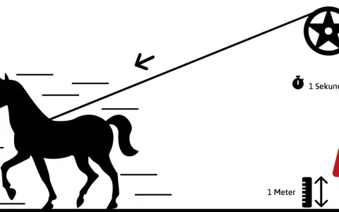 Ein Pferd zieht 75 kg über 1 Meter in 1 Sekunde. Das ist die Definition von einem PS.