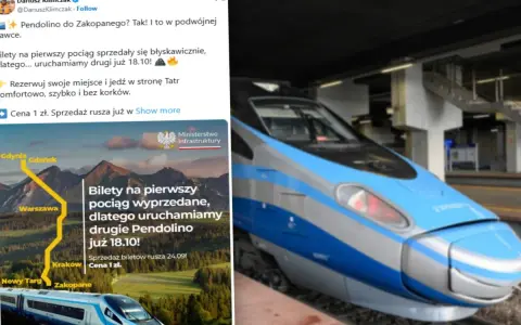 Pendolino do Zakopanego rusza już 18.10! Bilety na pierwszy pociąg wyprzedane, dlatego uruchamiamy drugie Pendolino.