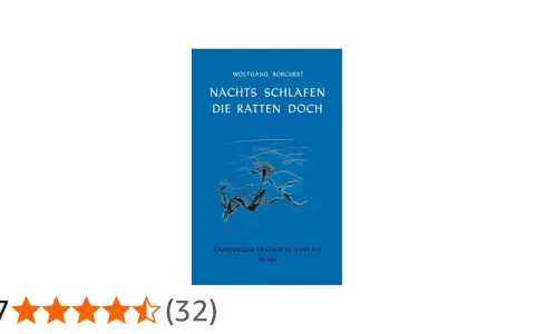 Buchcover "Nachts schlafen die Ratten doch" von Wolfgang Borchert. Ein einsames Pflänzchen im blauen Nichts.