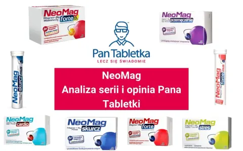 NeoMag Cardio, Skurcz, Forte, Stres – suplementy na zmęczenie. Analiza serii i opinia Pana Tabletki, bez informacji o neomag cardio skutki uboczne.