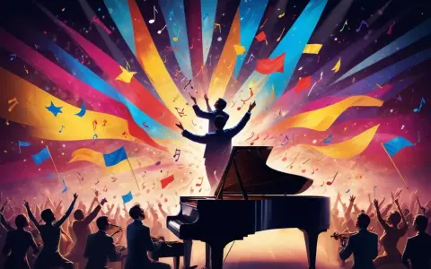 En mäktig orkester spelar, med noter och färgglada band som svävar. En hyllning till svenska eurovision bidrag, med publiken i extas.