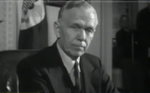 Ritratto di George Marshall, artefice del piano Marshall, presidente USA.