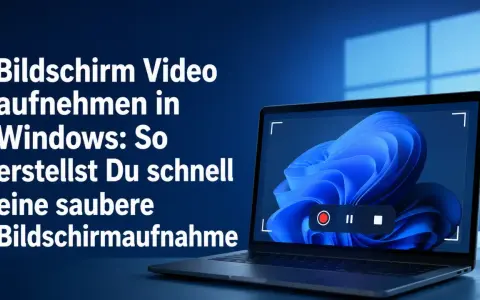 Bildschirmaufnahme in Windows: Ein Laptop zeigt, wie man schnell eine saubere Bildschirmaufnahme erstellt.