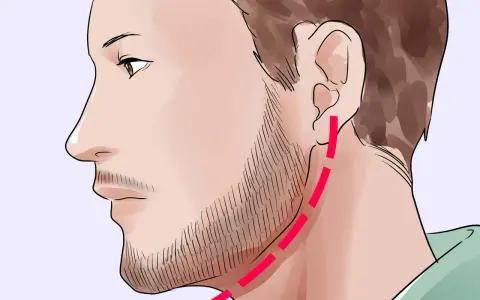 Perfil de hombre con barba incipiente y línea roja indicando cómo tener barba completa.