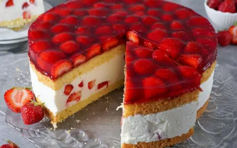 Saftige Erdbeertorte mit viel frischen Früchten und Sahne. Ein köstliches Erdbeertorte Rezept für jeden Anlass.