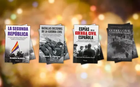 Libros sobre la guerra civil española resumen: "La Segunda República", "Batallas Decisivas", "Espías en la Guerra Civil Española" y "Guerra Civil: Los Episodios más Oscuros".