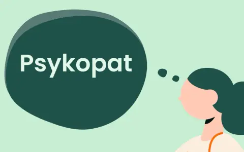 En person funderar på hur man hanterar en psykopat. Tankebubblan visar ordet "Psykopat".