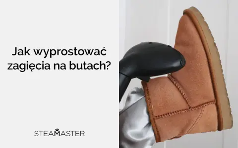 Jak usunąć zagięcia na butach? Para z urządzenia Steamaster wygładza zamszowy but.