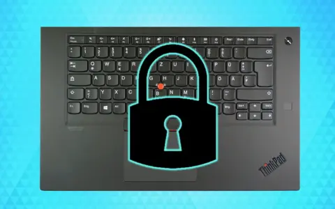 Ein Schloss-Symbol über einer Tastatur, das darauf hindeutet, wie man den Winlock deaktivieren kann.
