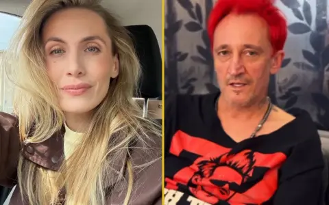 Uśmiechnięta blondynka i mężczyzna z czerwonymi włosami. Czy to guzior dziewczyna i jej towarzysz?