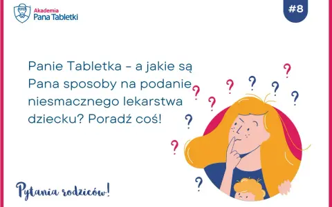 Jak podać dziecku antybiotyk w zawiesinie? Rodzice pytają o sposoby na podanie niesmacznego lekarstwa. Ilustracja przedstawia zamyśloną mamę z dzieckiem.
