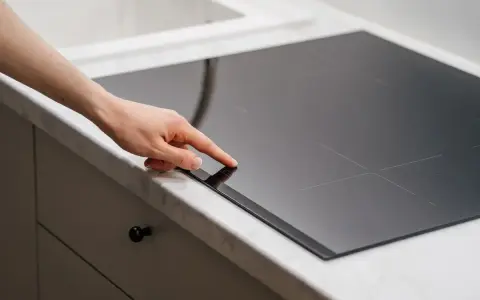 Mano ajustando la placa de inducción, pensando en el consumo energético.