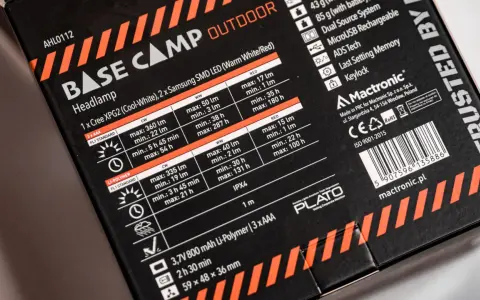 Czołówka dla dzieci Base Camp Outdoor z diodami Cree XPG2 i Samsung. Idealna na wyprawy, zasilana bateriami AAA lub Li-Polymer.