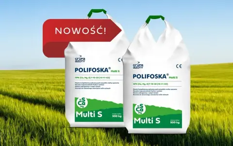 Dwa worki nawozu POLIFOSKA Multi S z Grupą Azoty. Polifoska 5 skład to klucz do bujnych plonów.
