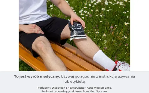 Chłodzący kompres na torbiel Bakera, stosowany po wysiłku.
